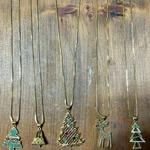 Christmas golden plated necklaces (5)